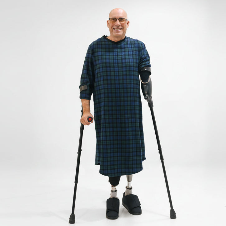 Men's Open Back Flannel Hospital Gown