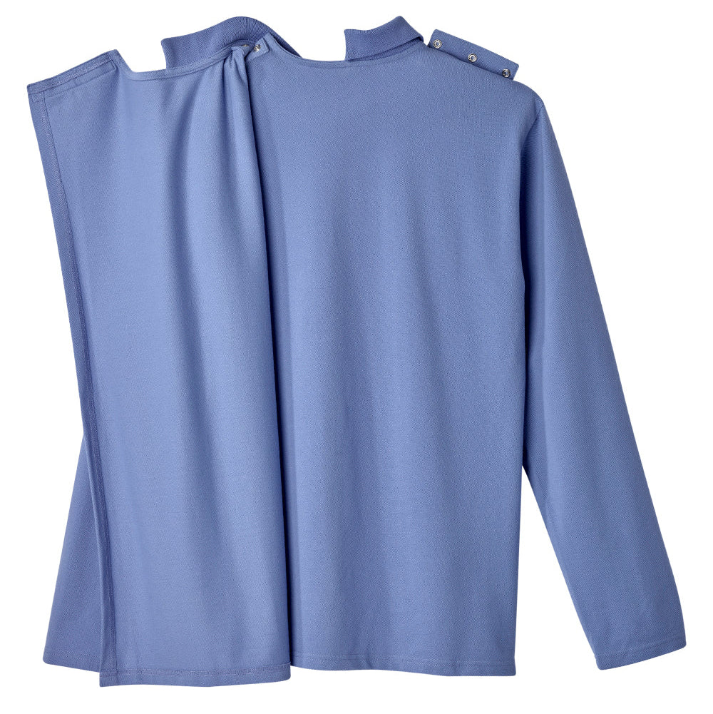 Men's Adaptive Open Back Polo Shirt with Long Sleeves