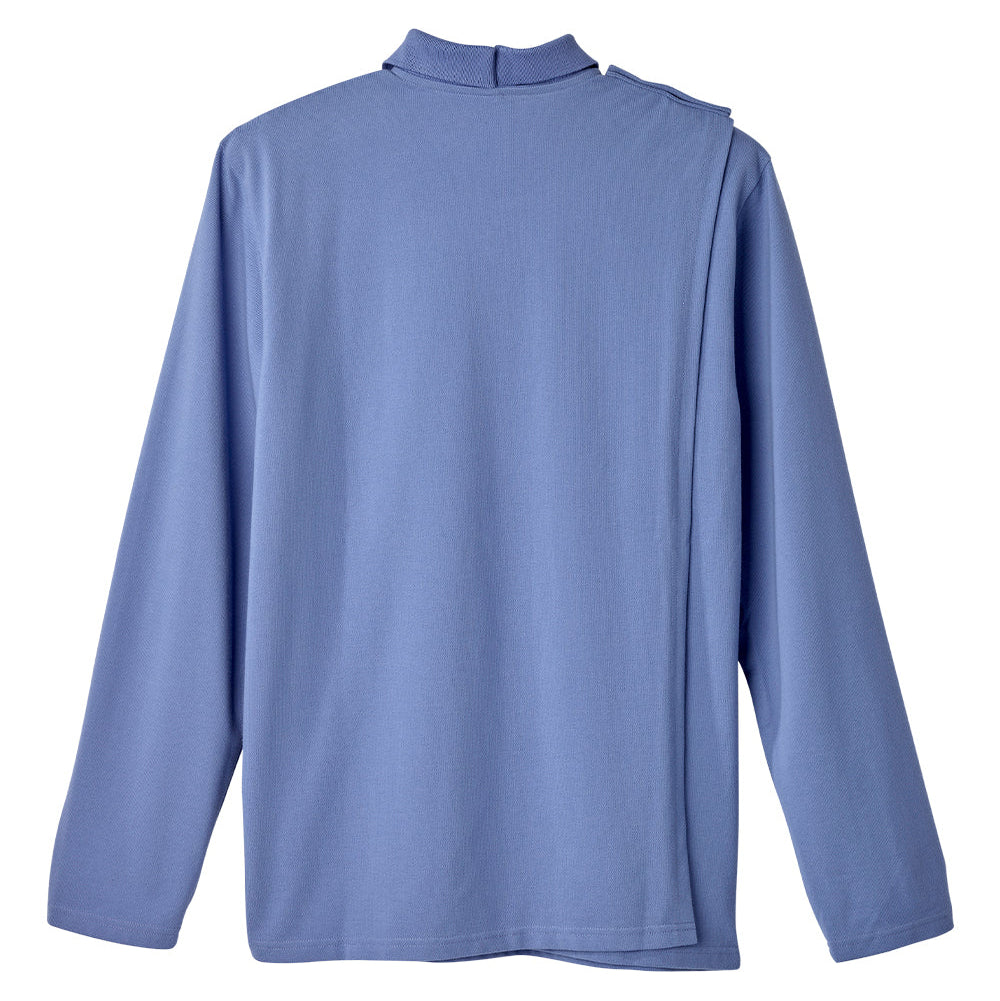 Men's Adaptive Open Back Polo Shirt with Long Sleeves