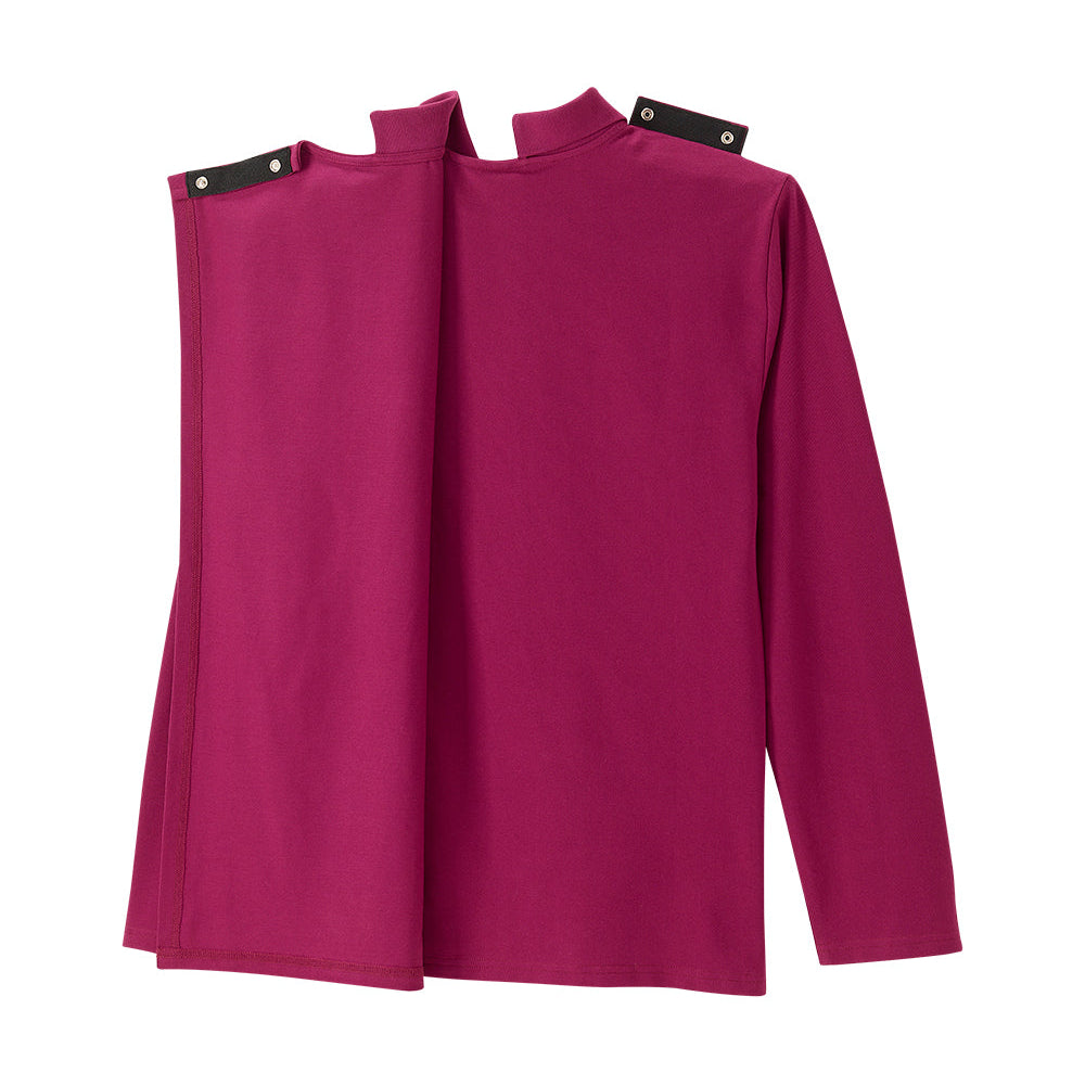 Men's Adaptive Open Back Polo Shirt with Long Sleeves