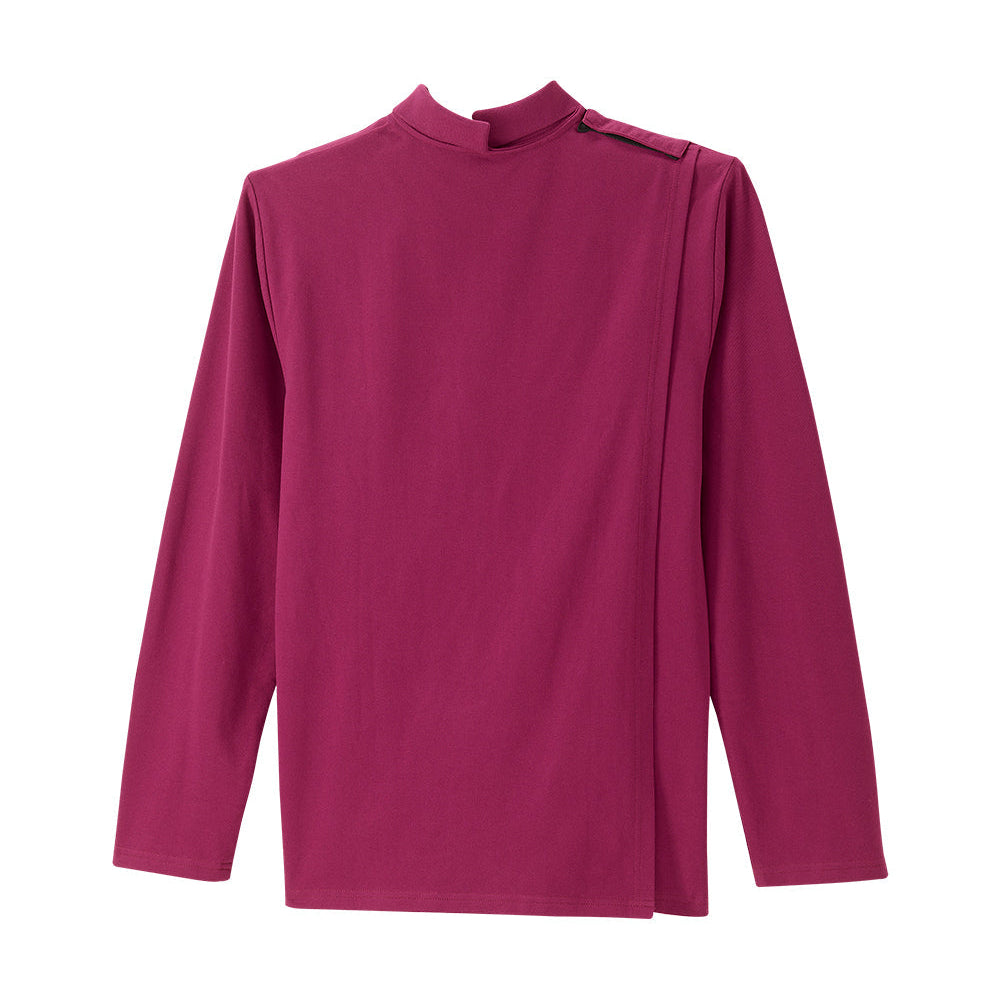 Men's Adaptive Open Back Polo Shirt with Long Sleeves