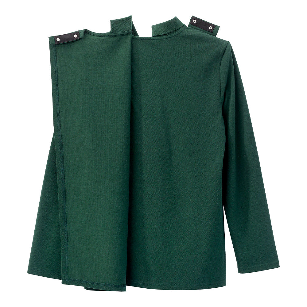 Men's Adaptive Open Back Polo Shirt with Long Sleeves