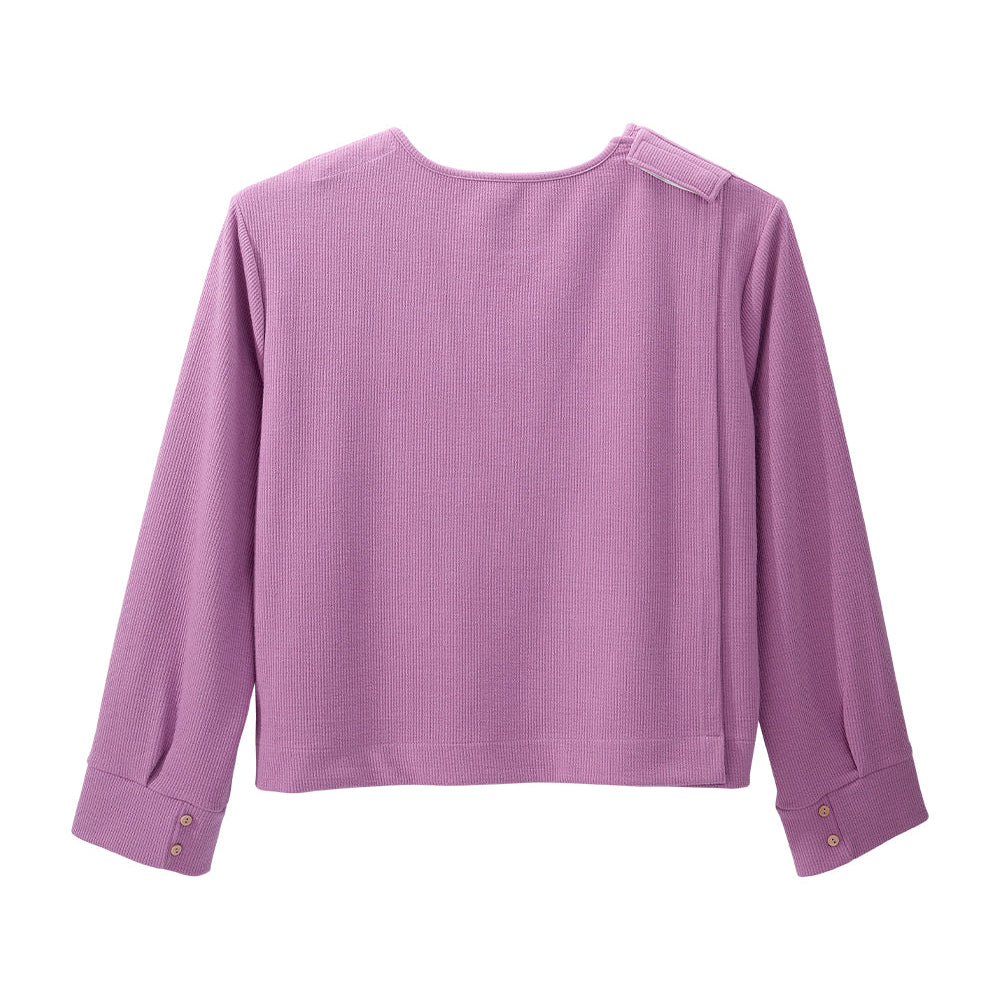 Women's Open Back Cozy Ribbed Top