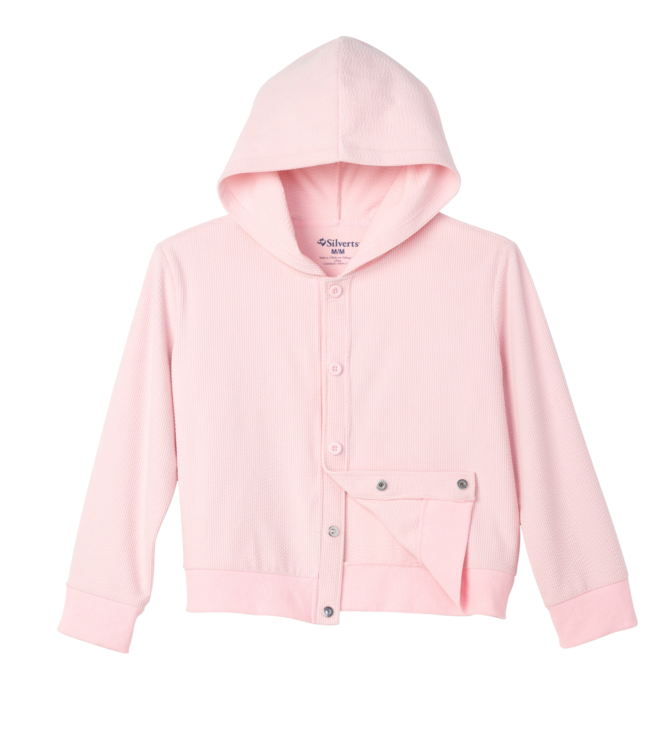 Women's Magnetic Button Rib Hoodie