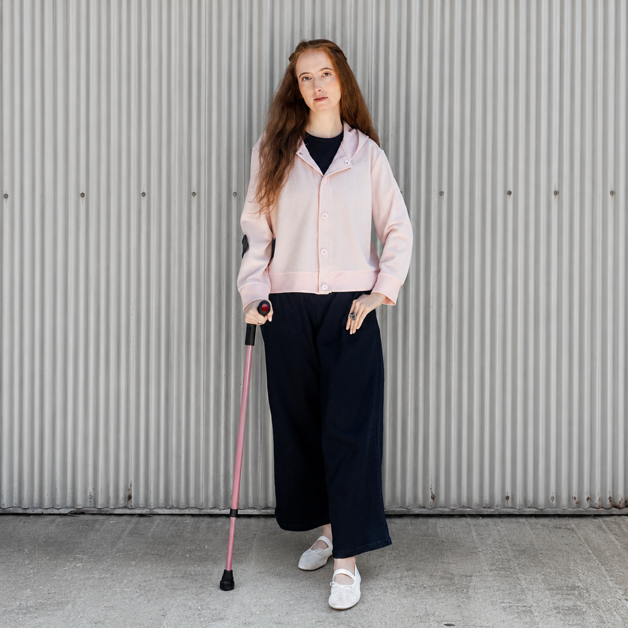 Women's Magnetic Button Rib Hoodie