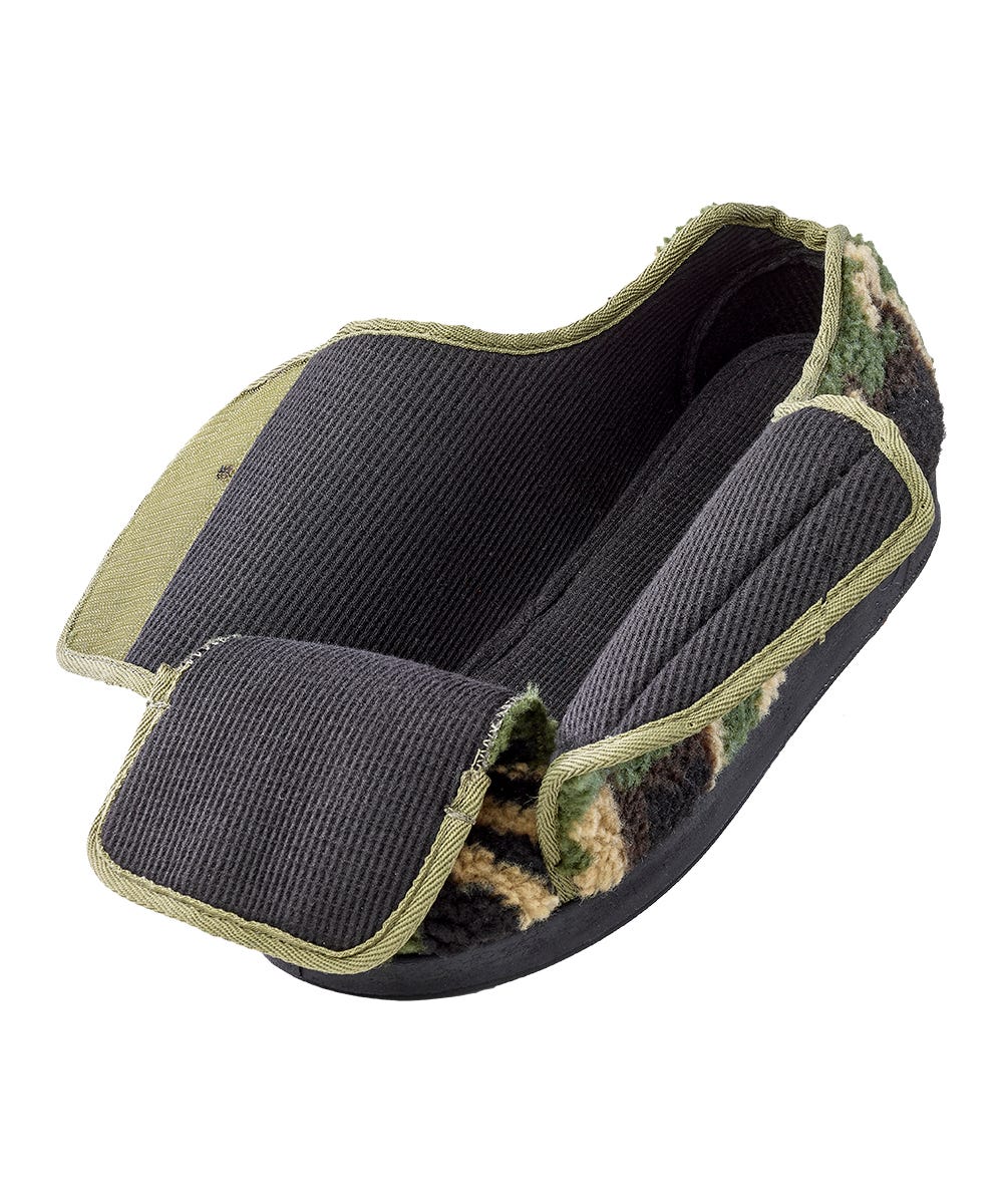 Men’s Adjustable Fit Easy-Closure Slippers - Sherpa Edition