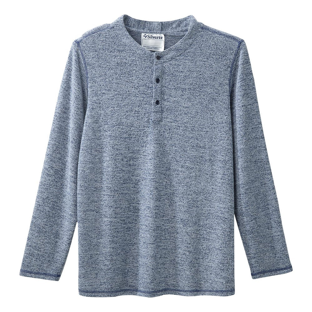 Men's Open Back Soft Henley Shirt