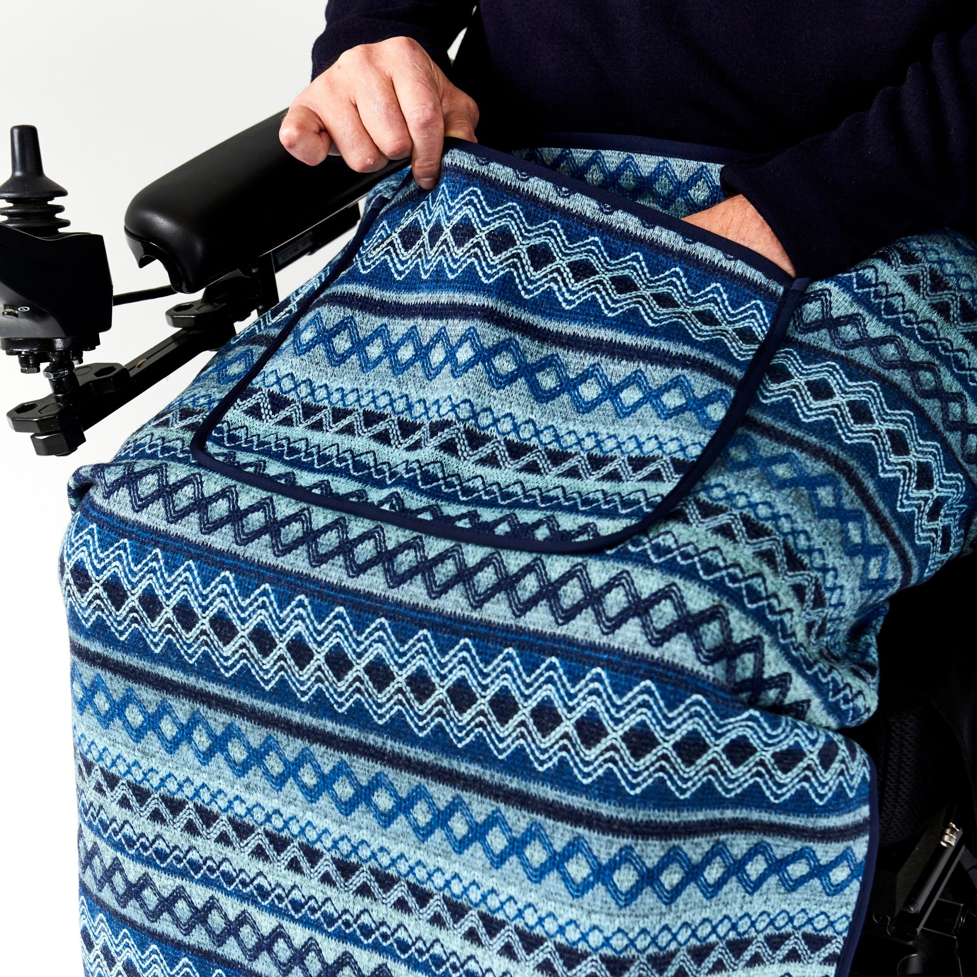 Seated Lap Blanket Argyle Knit