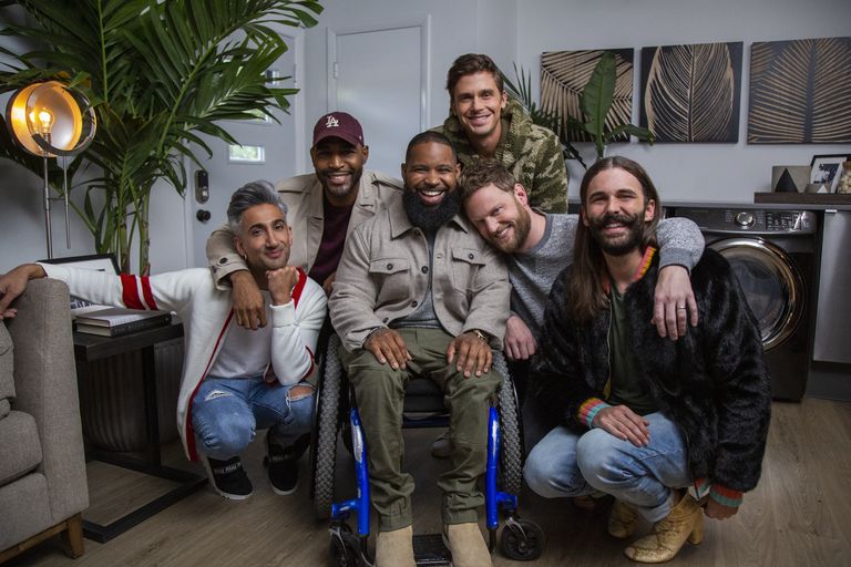 Wesley Hamilton with the cast of Queer Eye
