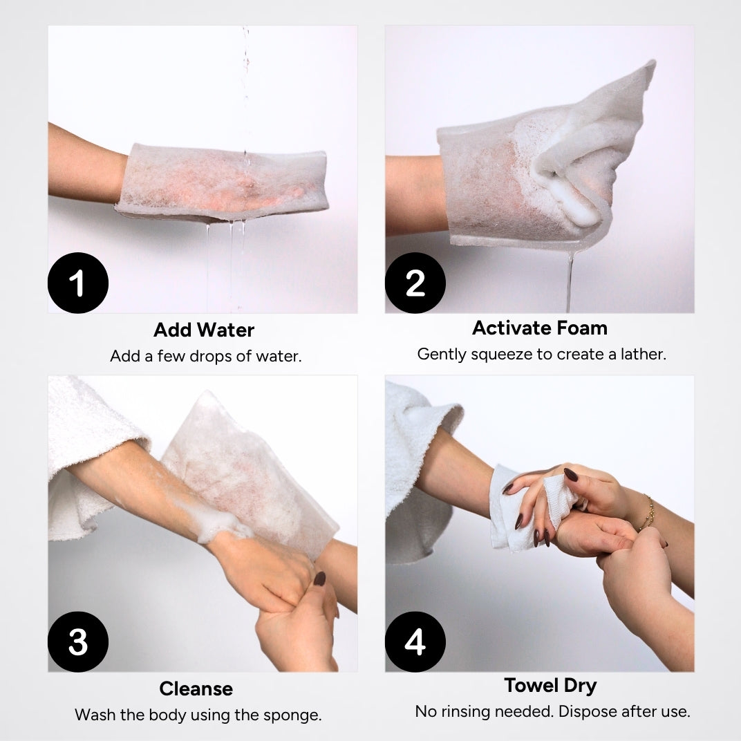 Rinse-Free Bath Mitts – Gentle, No-Rinse Cleansing Anytime