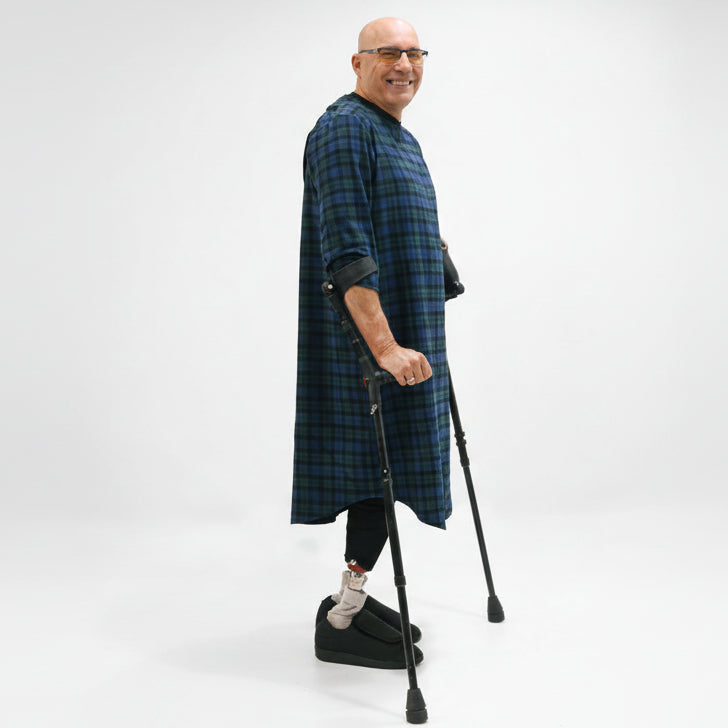 Men's Open Back Flannel Hospital Gown