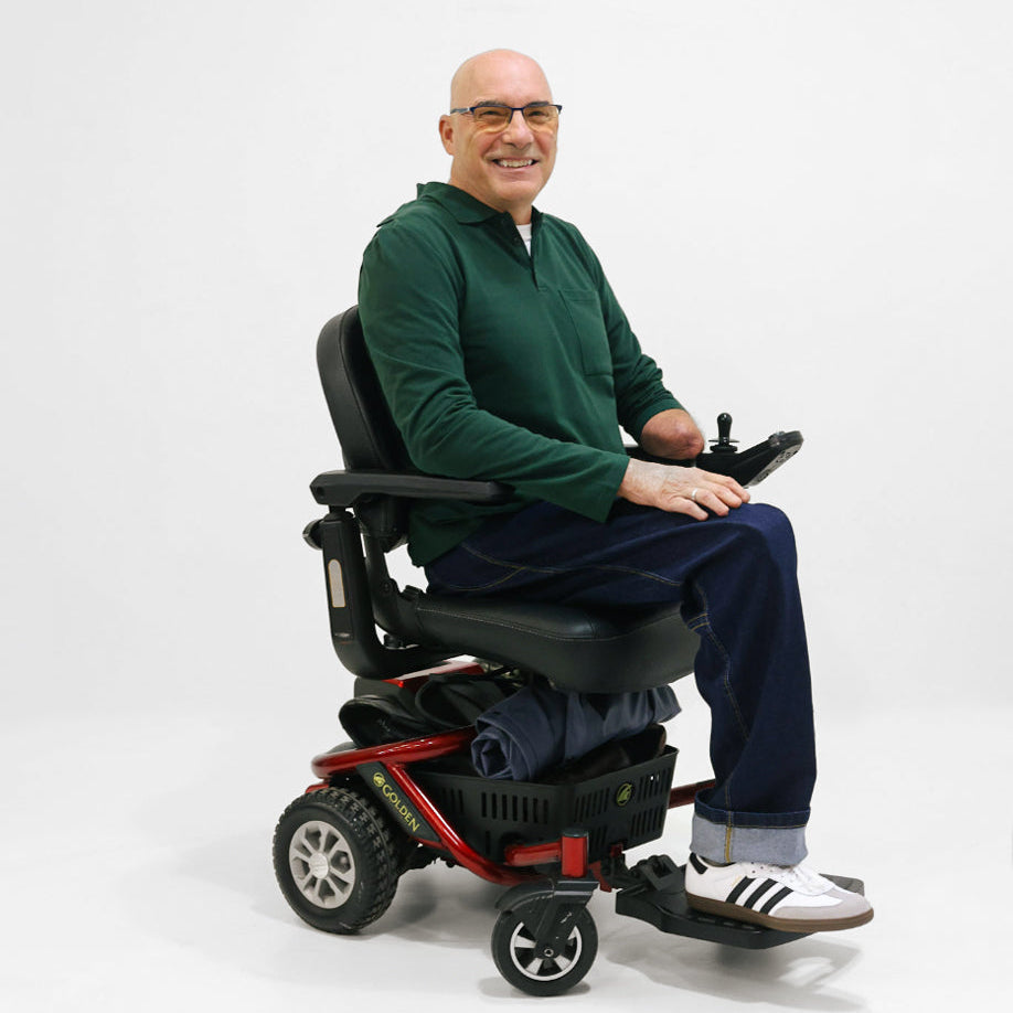 Men's Adaptive Open Back Polo Shirt with Long Sleeves