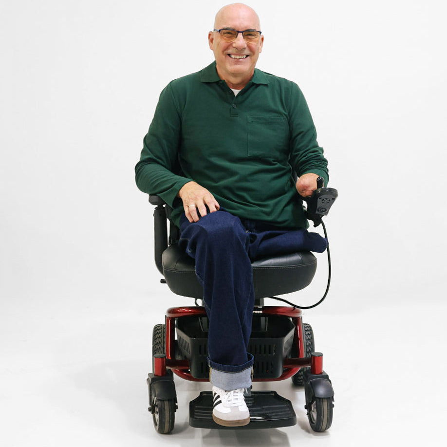 Men's Adaptive Open Back Polo Shirt with Long Sleeves