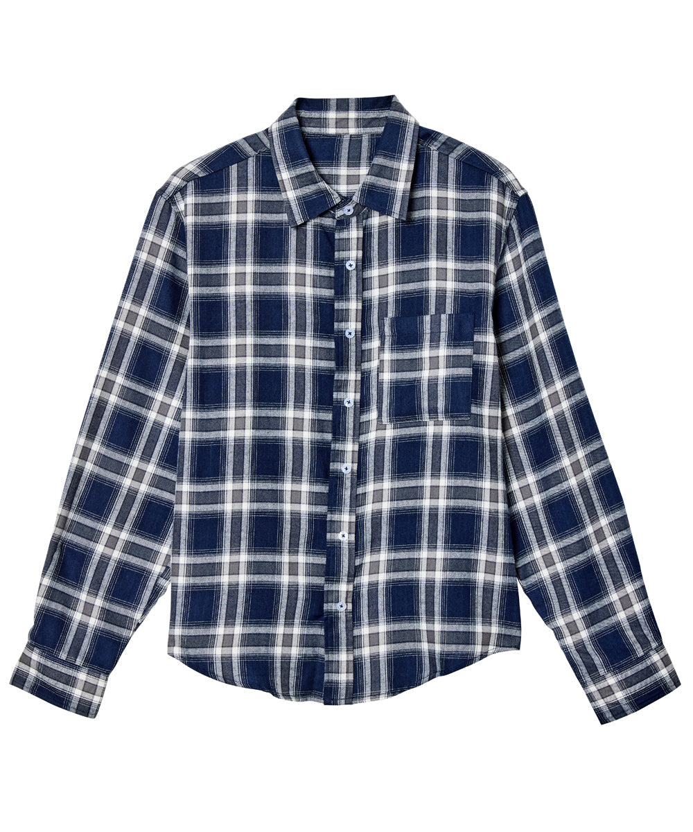 Men’s Flannel Magnetic Button Long Sleeve Shirt
