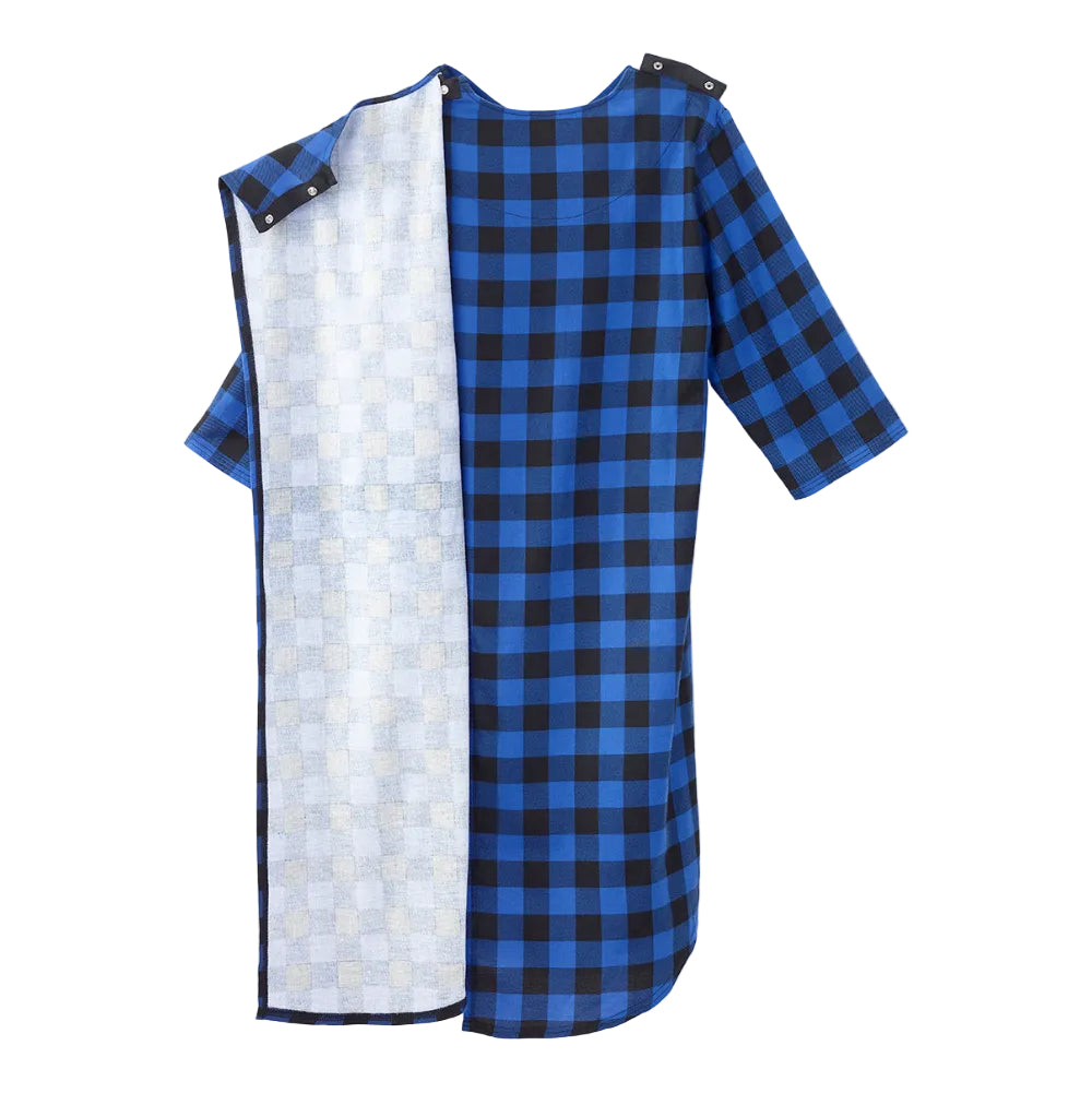 Men's Open Back Flannel Hospital Gown