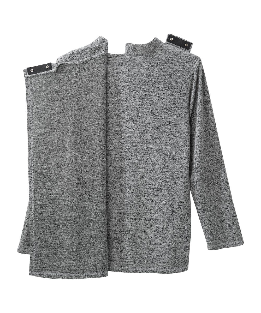 Men's Open Back Long Sleeve Henley Shirt