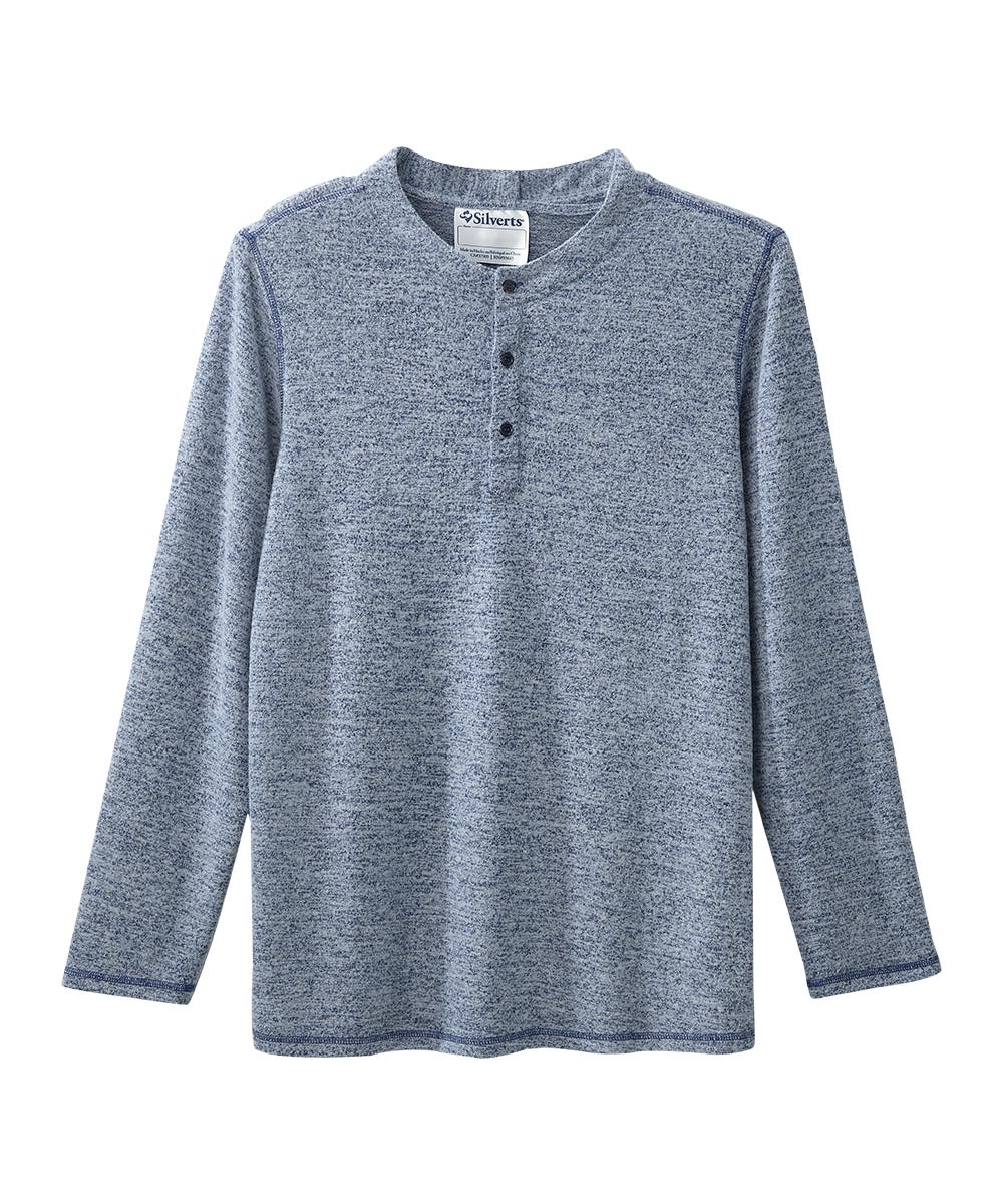Men's Open Back Soft Henley Shirt