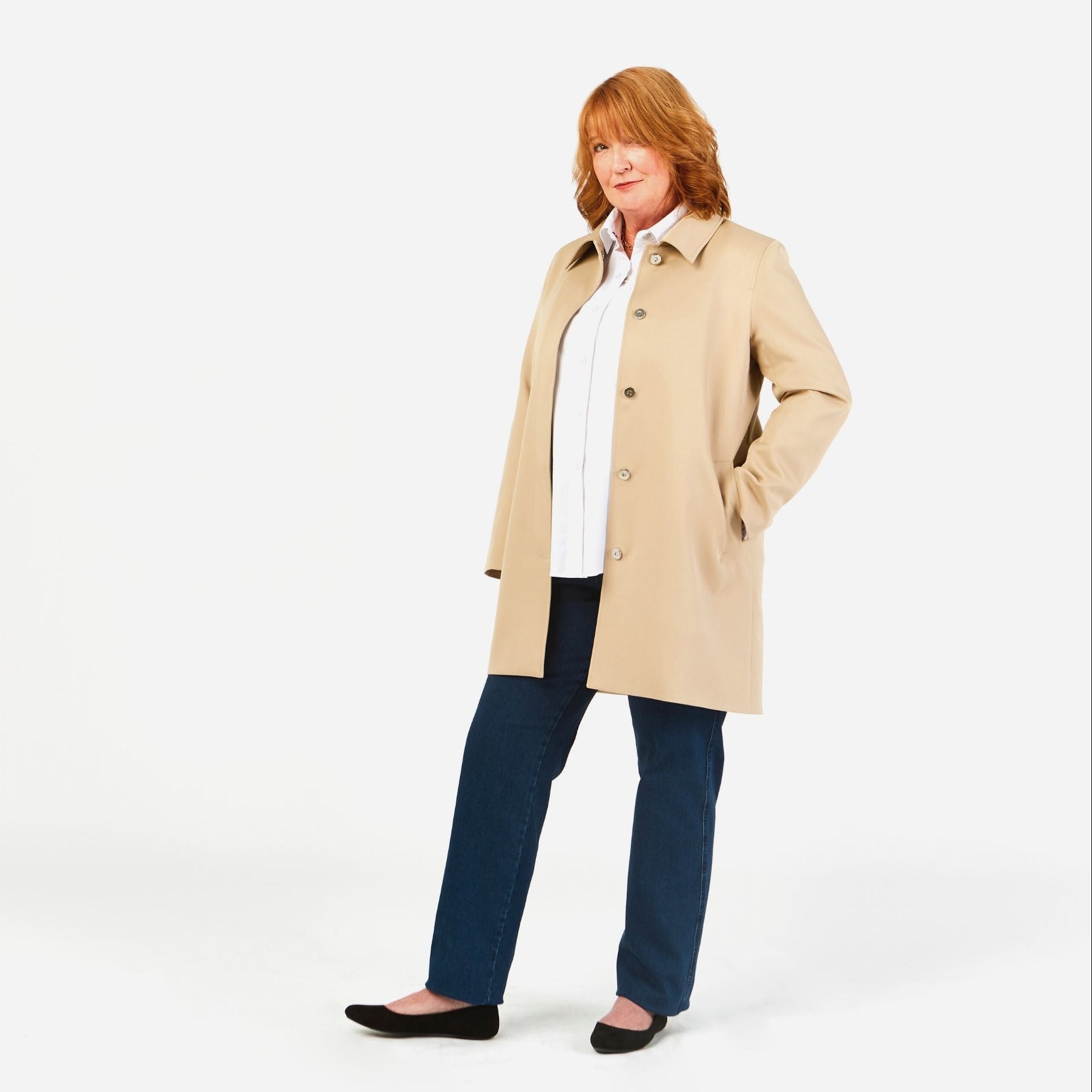 Women's Junction Trench Coat in a Standing Cut with Magnetic Closures | Made to Order